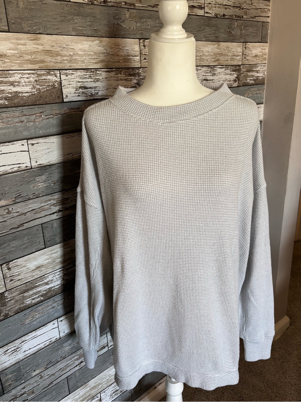 Aerie Oversized Soft Cozy Waffle Thermal Pullover Long Sleeve Womens Size S
